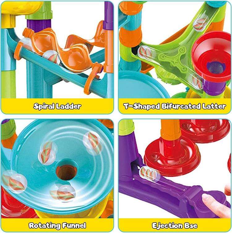 3D STEM Marble Run Race Track for Kids 113pcs Maze Game DIY Educational Play Set Track Pipe Building Blocks Marbles Toys view 5