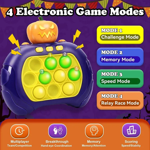Fast Push Game Fidgets Toys Pop Game Handheld Bubble Game Console Toy Light-up Sensory Fidgets Toys for Kids view 3
