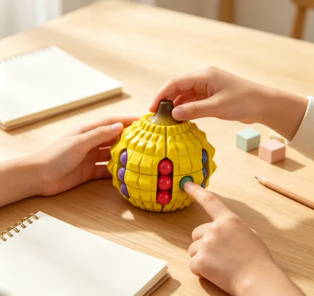 Durian Shaped Magic Bean Puzzle Toy 360 Rotation Fidget Spinner Stress Relief Sensory STEM Toy Kids Intellectual Gift view 4