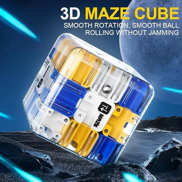 3D Rolling Ball Maze Cube Large Labyrinth Puzzle Plastic Playing Engaging Brain Teaser Toy CPS Ages 2+ view 3