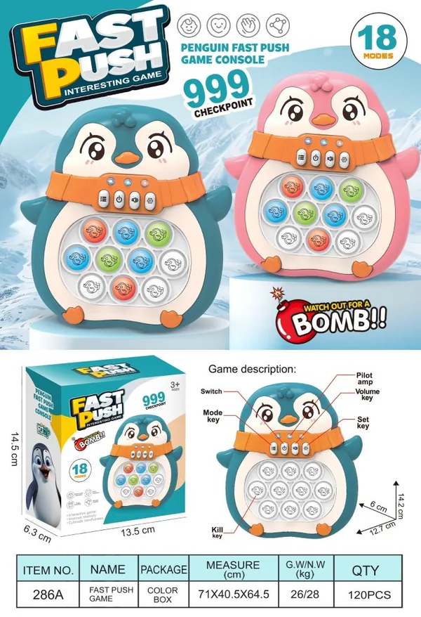 Quick Push Bubble Competitive Game Console Fidget Toy Astronaut Speed POPS Light up Fast Electronic Bubble Puzzle Game view 4