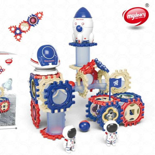 DIY STEM Educational Building Blocks Marble Run Maze Race Track Toys Space Building Blocks Set