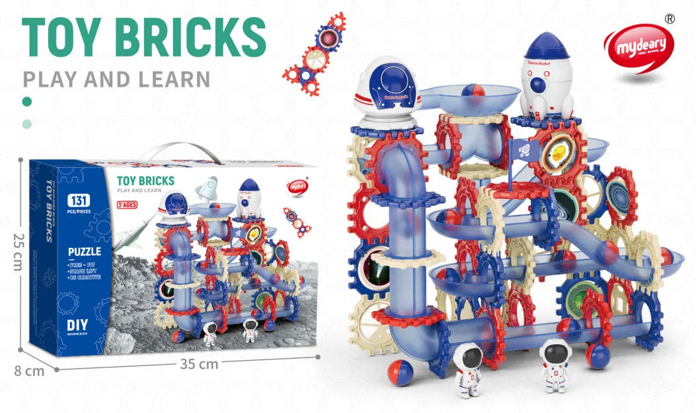 DIY STEM Educational Building Blocks Marble Run Maze Race Track Toys Space Building Blocks Set view 4
