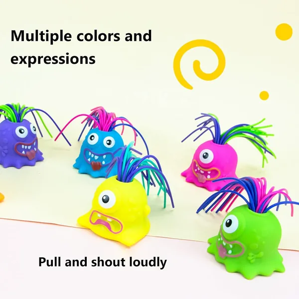Halloween Screaming Monster Toys Funny Hair-Pulling Screaming Toy Pull Its Hair Stress Relief and Anti-Anxiety Toys view 10
