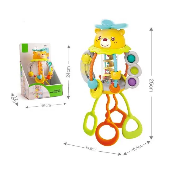 Baby Educational Shake Teether Ball Toys Sensory Bubble Popping Game Multiple Activity Pull String Toys for Kids view 4