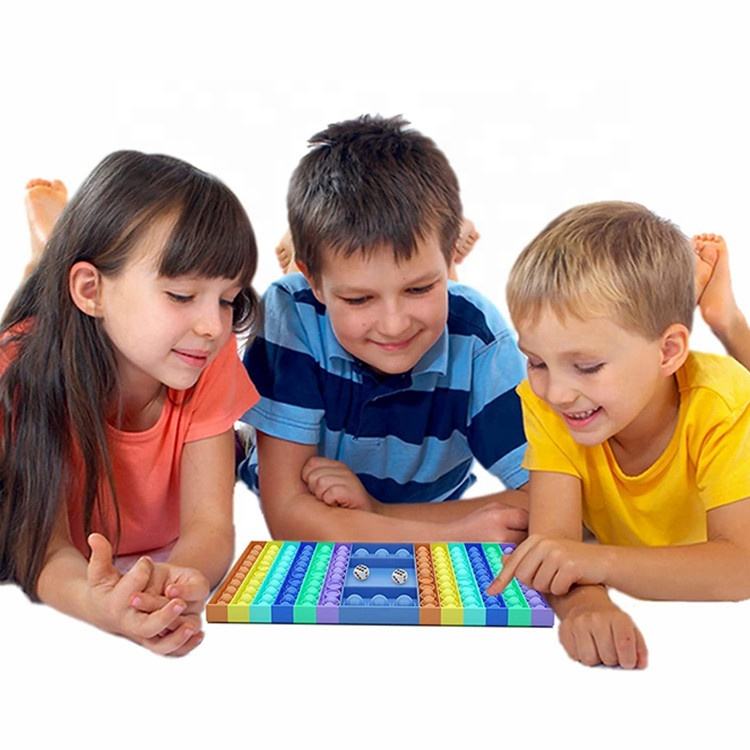 Fun Push Bubble Fidgets Sensory Game Toy Push Simple Stress Silicone Pop Push Bubble Fidgets Toy