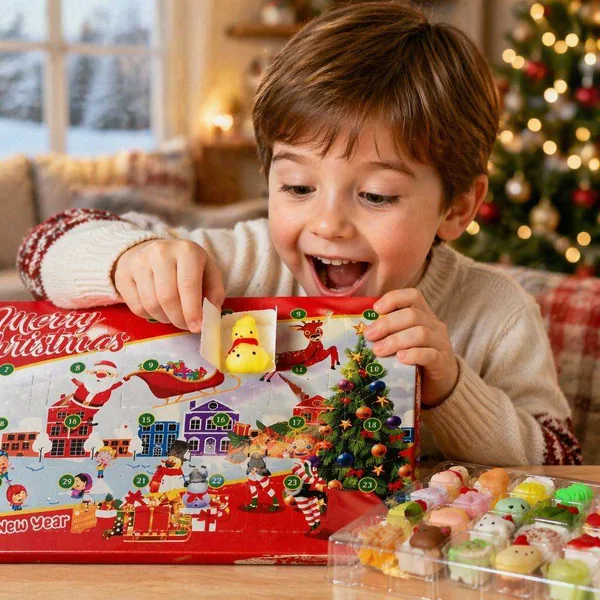 Christmas Advent Calendar 24 Days Countdown Squeeze Toy Mochi Squishy Stress Relief Surprise Blind Box Kids Holiday Gift view 4