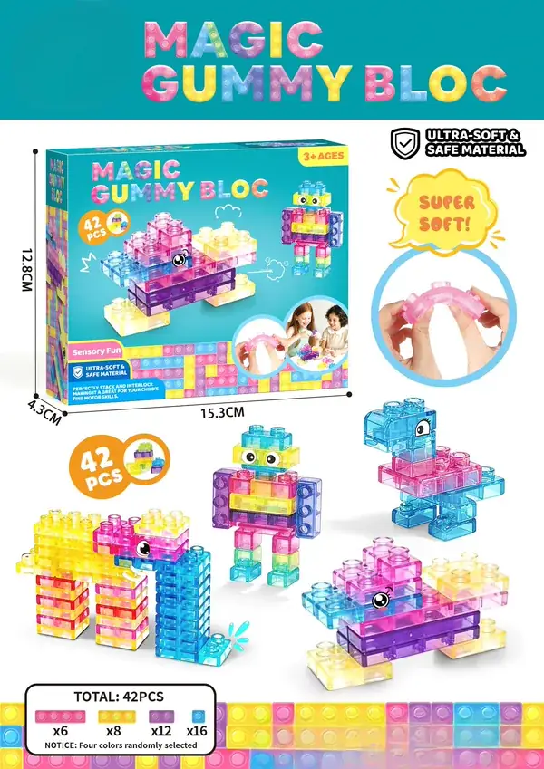 DIY Soft Building Blocks – 42 PCS;