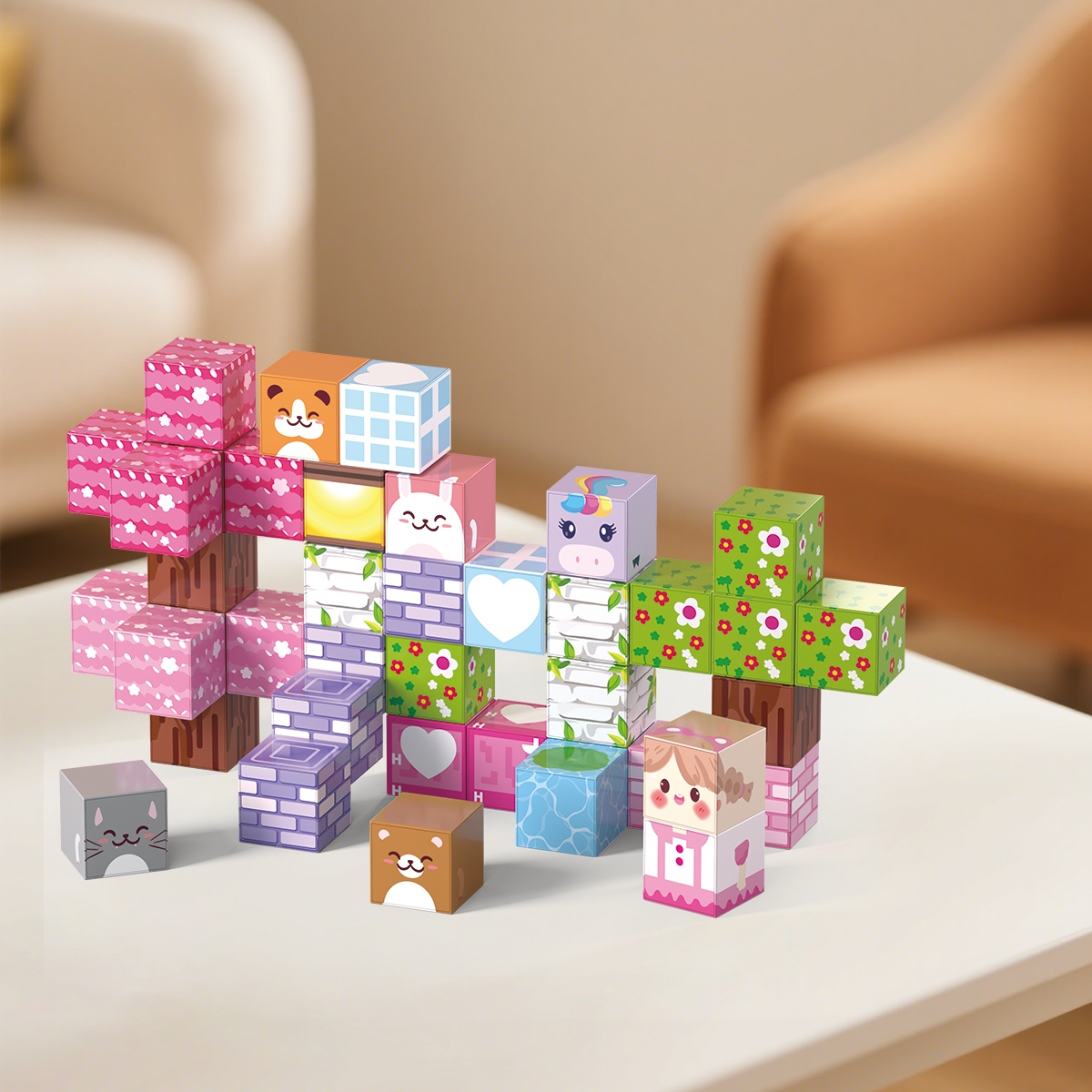 40pcs Magnetic Building Blocks Stacking Toys for Kids Learning Magnet Cube Toys 20mm Montessori STEM Magnetic Blocks Set view 4