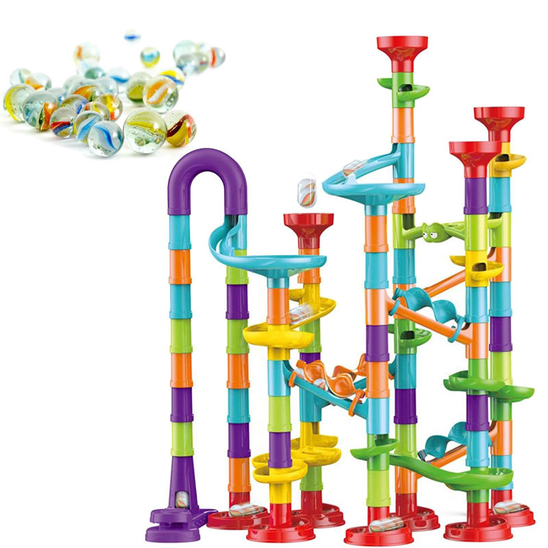 3D STEM Marble Run Race Track for Kids 113pcs Maze Game DIY Educational Play Set Track Pipe Building Blocks Marbles Toys view 3